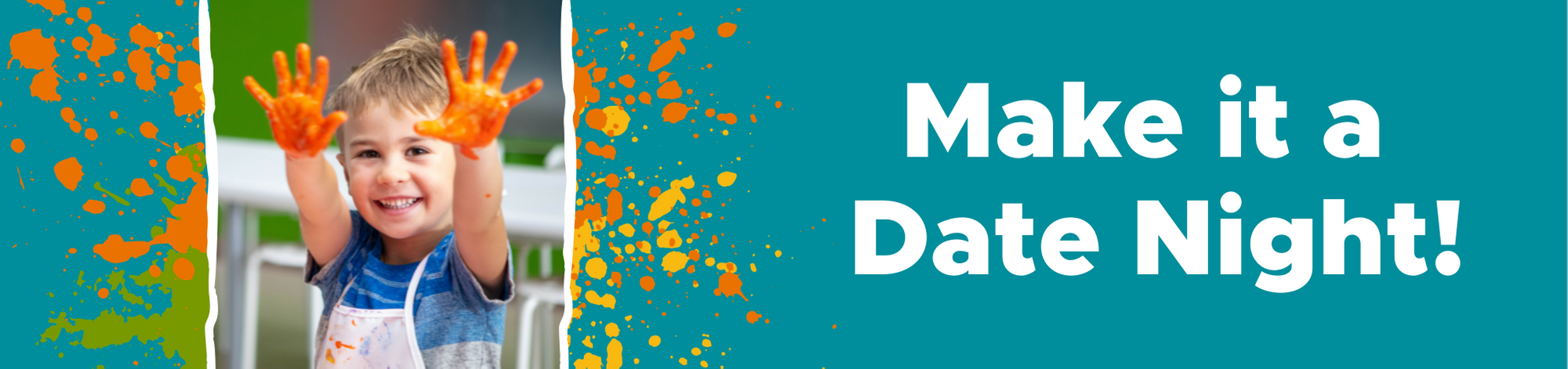 date night header image of boy with art