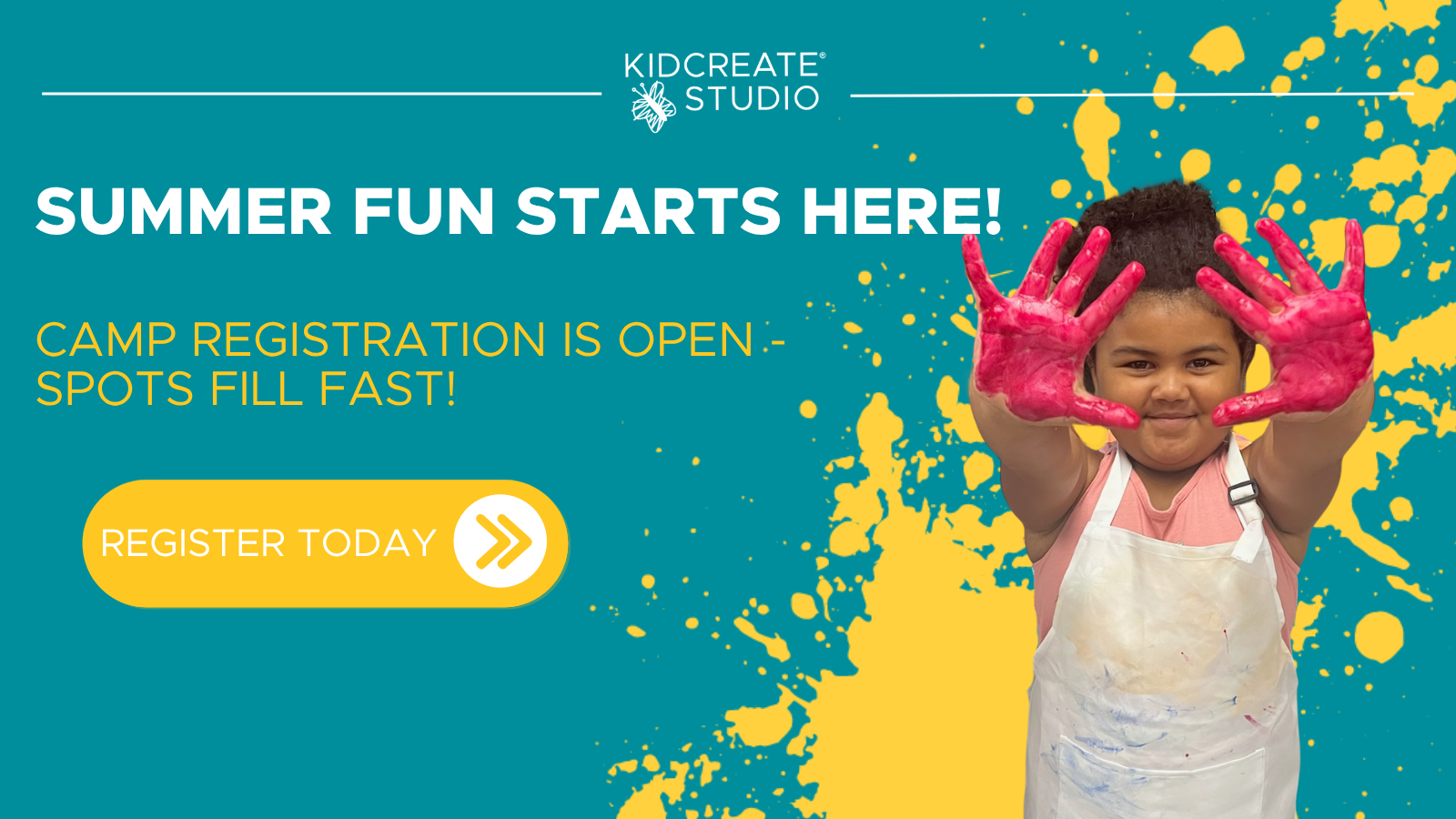 HEADER WITH GIRL WITH PAINTED HANDS